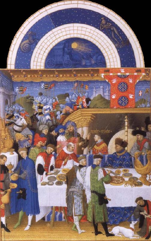 unknow artist Beures avenge the guest meal of the duke of Berry miniature out of harvest tres you Duc de Berry oil painting image